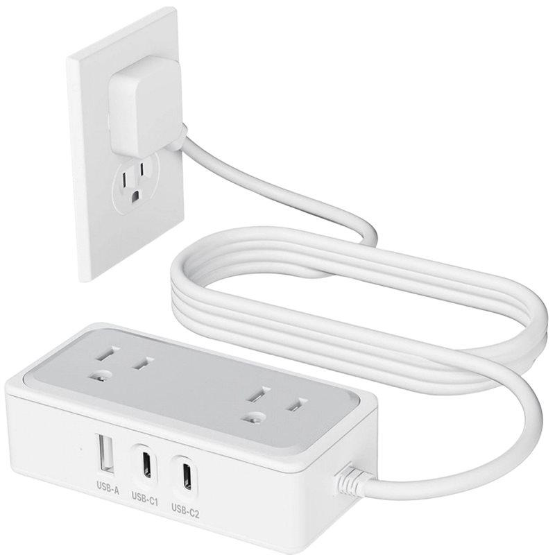 Premium-1.2M 5-Outlet US Power Strip With 20W USB-C Fast Charging US Plug