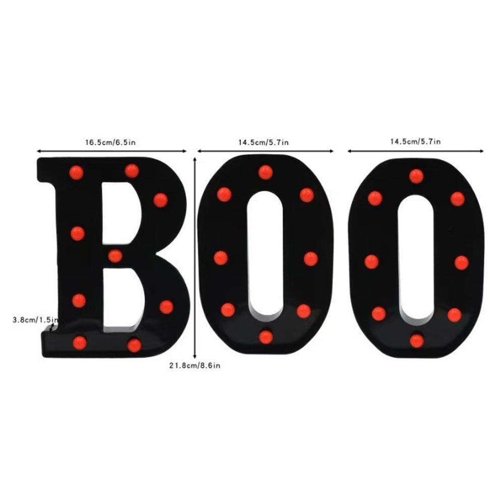 3 LED Marquee Light Up Letters "BOO" Sign for Indoor Halloween Decor