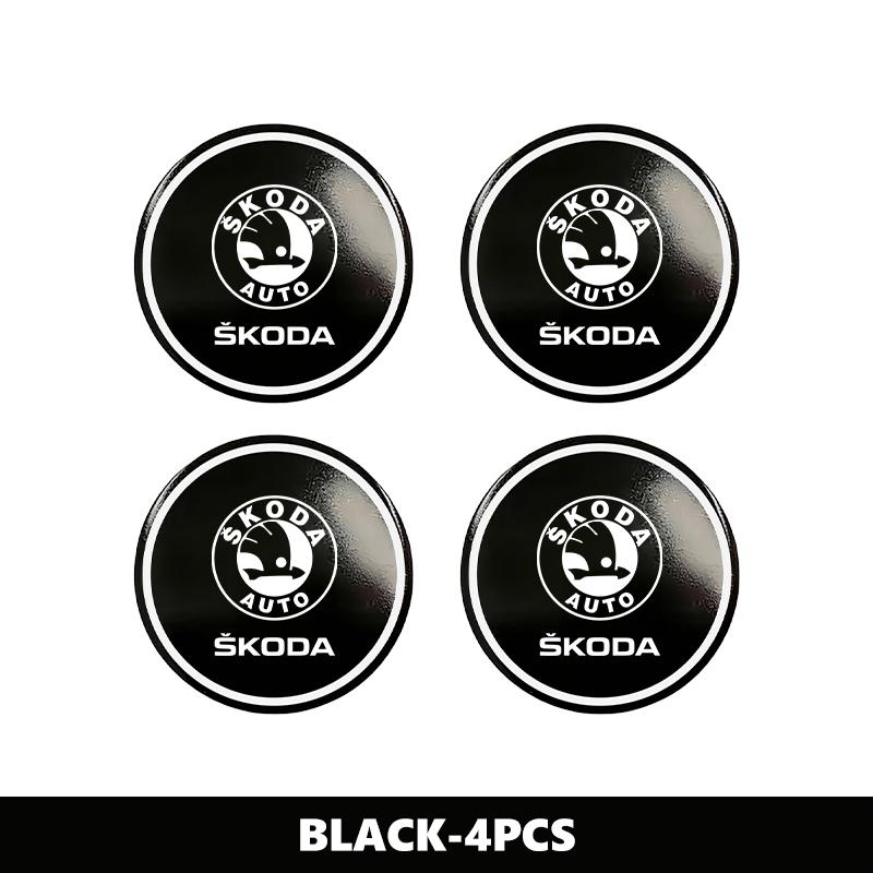PBMN1 For Skoda 4PCS 56mm Car Wheel Tire Hub Center Sticker Badge Accessories Octavia A5 A7 RS Fabia Superb Rapid Karoq
