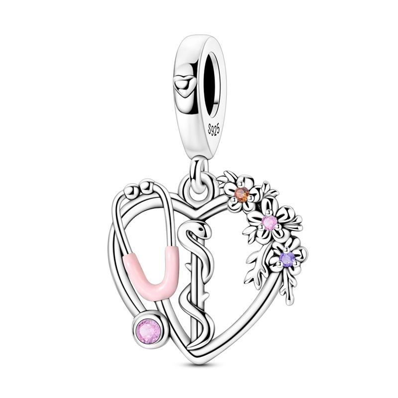 Трендовые медные бусины скорой помощи и стетоскоп, медицинская коробка, подвеска-шарм, подходит для браслета, подарки на День благодарения, ко Дню медсестры