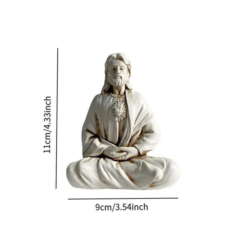 Meditating Jesus Figurine Decorative Traditional Xmas Collection 4.3x3.5inch