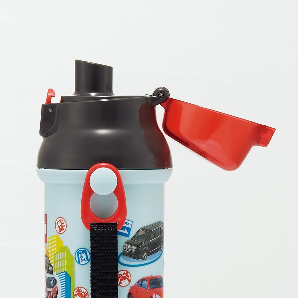 Skater Пластиковая бутылка для воды 480 мл, одно нажатие, антибактериальная, для детей, легкая, антибактериальная обработка, сделано в Японии, Tomica 25, для мальчиков, PSB5SANAG