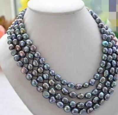 Ювелирные украшения NATURE BLACK BAROQUE ожерелье с пресноводным жемчугом 100 ДЮЙМОВ