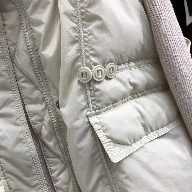 Пуховой жилет Женский Свободный Модный Однотонный Стойка Воротник Простой и Универсальный Осенний Жилет Куртка