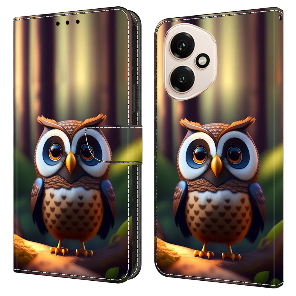 Для Honor 400 5G (Глобальный) Кожаный чехол с принтом, кошелек-подставка, откидная крышка для телефона