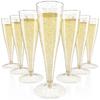 25pcs Champagne Flutes Sparkling Plastic Disposable Champagne Cocktail Cup Disposable Toasting Cup for Weddings Party Cups
