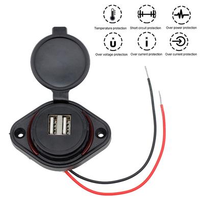 3.1A Двойной USB-разъем для зарядного устройства Автомобильное зарядное устройство Двойной водонепроницаемый адаптер Розетка питания