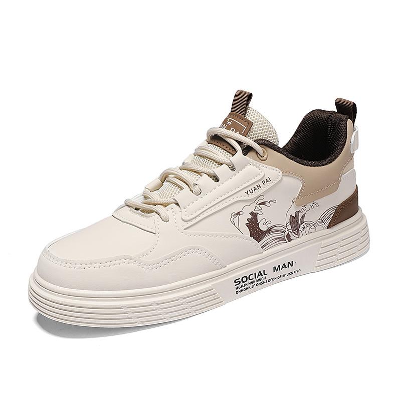 Men Shoes New Summer Breathable White Shoes for Male Students Trendy and Versatile Thick Soled Sports and Leisure Sneakers