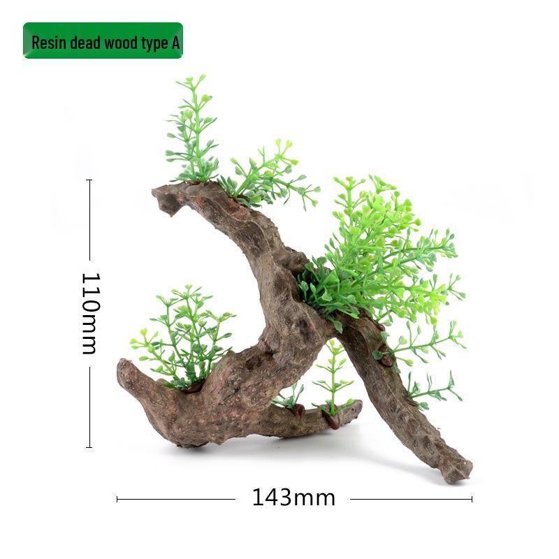 Аквариумный орнамент: Имитация скального мостика с корягой и камнем для ландшафтного дизайна аквариума