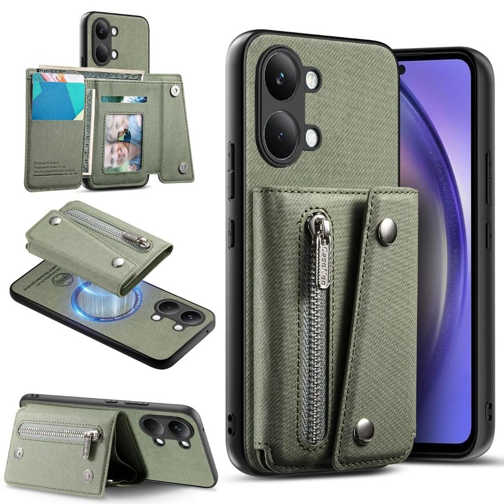 Съемный Магнитный Кошелек-Чехол Для Телефона Magsafe для Xiaomi POCO M8 X7 X8 Pro Max F7 Держатель для Карт Карман на Молнии Чехол-Подставка