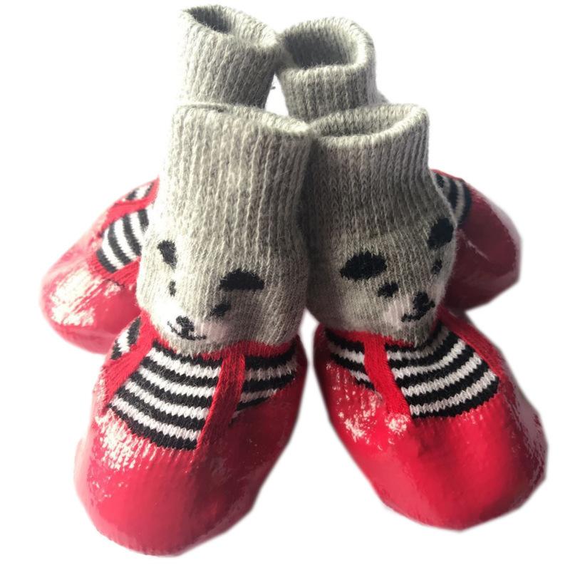 4 шт./лот, зимние теплые носки для собак, противоскользящие непромокаемые зимние сапоги, непромокаемая обувь для собак чихуахуа, ботинки для маленьких и больших собак