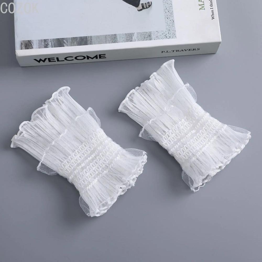DIY Detachable Cuffs Cuff Extension Embroidery Lace Daisy Fake Sleeves Elastic Wild Wrist Pleated Organ Lolita Fake Sleeves
