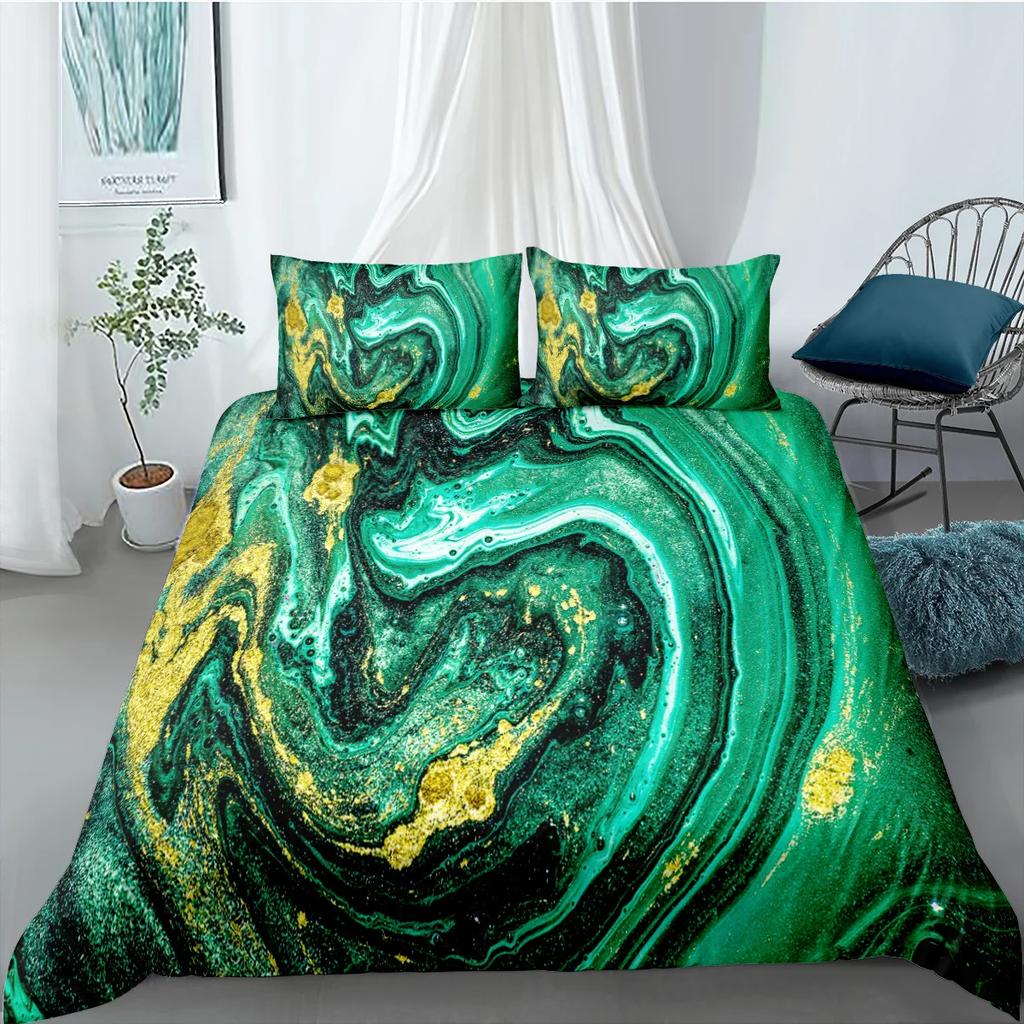 Мраморный пододеяльник Комплект постельного белья для двоих, морской синий пляж белый золотой для мальчиков подростков взрослых прохладные цвета полиэстер пододеяльник