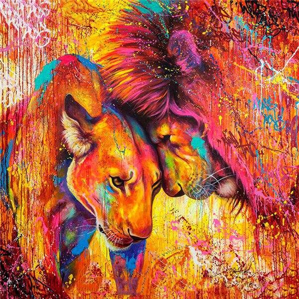 50x50cm 5d Diamond Painting Lion Diamond Embroidery Animal Pictures Of Rhinestones Mosaic Cross Stitch Craft Kit