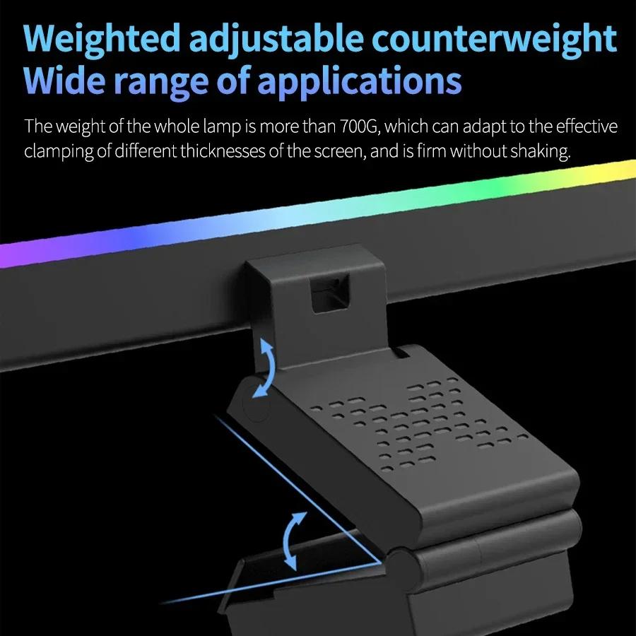 Светодиодная RGB световая панель для экрана ноутбука, компьютера, монитора, подвесная подсветка, подсветка для ЖК-монитора, для учебы, ноутбука, офисного освещения