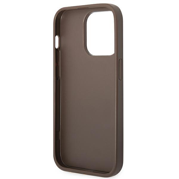 Guess Guhcp14Lg4Glbr Iphone 14 Pro6,1 Brązowy/Brown Twarde Etui Kolekcja Pasków 4G