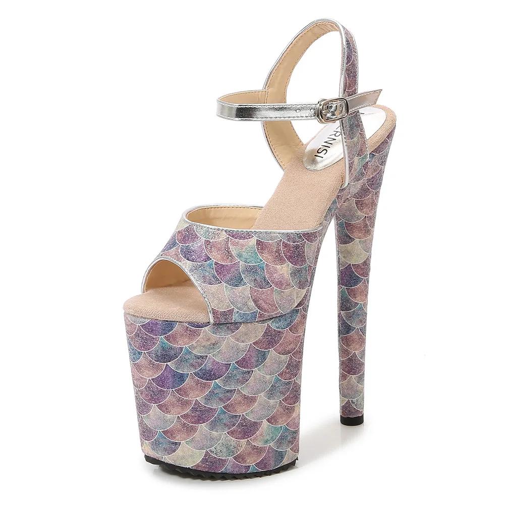 Fashion 20cm Hate Sky High Model Women's Heel Single Sandals Stiletto Stage Performance Shoe Car Model Catwalk Pole Dancer