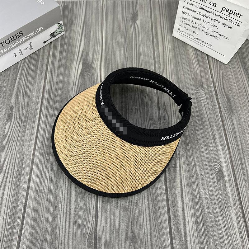 Children's sunscreen straw hat sun hat summer empty top hat can be rolled uv big eaves UV protection sun hat cycling storage