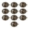 10 Sets Glass Patch Pendant Oval Trays Glass Cabochon Clear Dome Tiles DIY Jewelry Materials