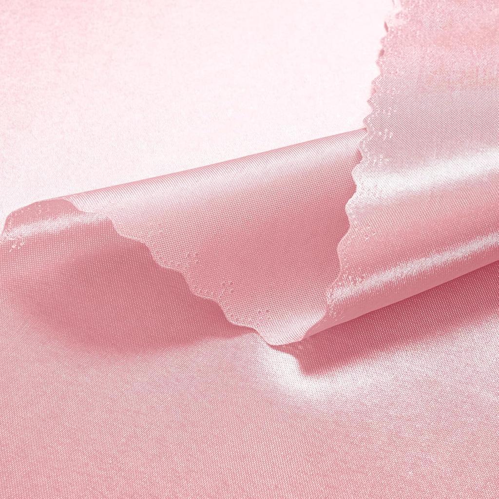 VACVELT 12 Pack Blush Pink Satin Napk 20x20 Inch Wedding Napk, Scalloped Elegant Dinner Napk Square Table Napk Decor, Silky Satin Cloth Napk for