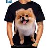 Men's Short Sleeved T-shirt Dog Musim Panas Pomerania Casual Round Neck T-shirt Harajuku Clothing Print Fun Fashion