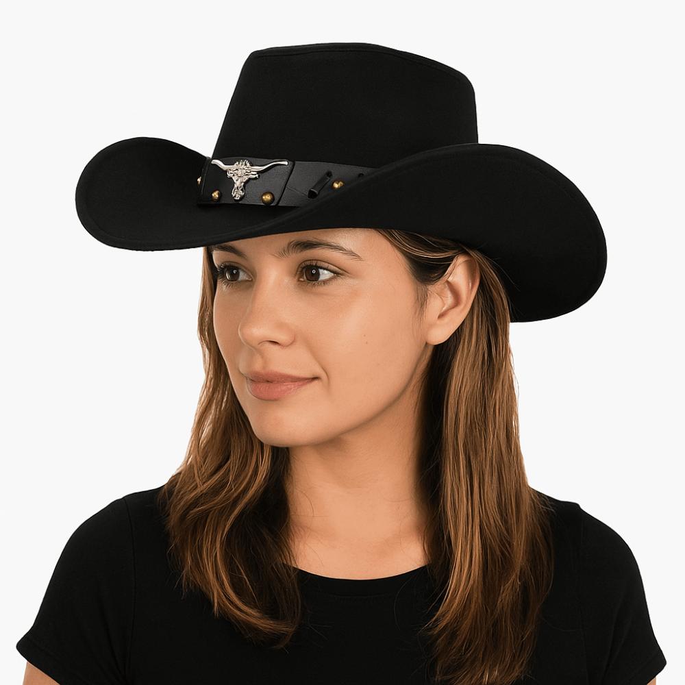 Cow Head Cowgirl Jazz Hat Ethnic Style Visor Caps Vintage Western Cowboy Hat  Cycling