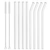 8Pcs Reusable Drinking Straw Colorful Glass Straws Eco-friendly High Borosilicate Glass Straw