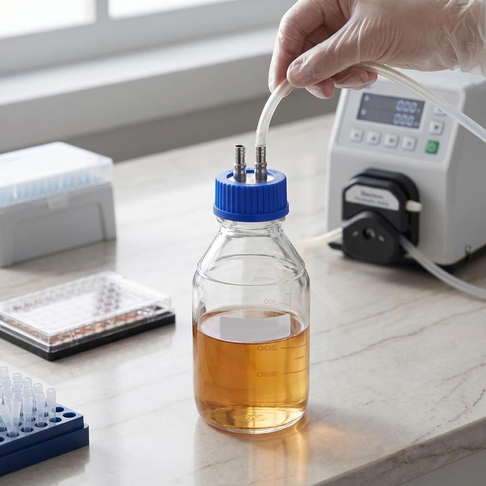 2 Port Design Mobile Phase Filling Cap 8mm Diameter Liquid Filling Cap Laboratory