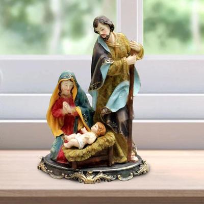 Фигурка Святого Семейства, статуэтка из смолы, настольная витрина, декоративная коллекция, религиозная тема