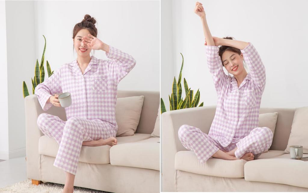 Зимние Мягкие Длинные и Брюки и Идеально для и и "Lifewel" Женская Пижама, 100% Хлопок, Стеганая, Спереди на Пуговицах, Рукава, Комплект, Толстая, Теплая, Милая,