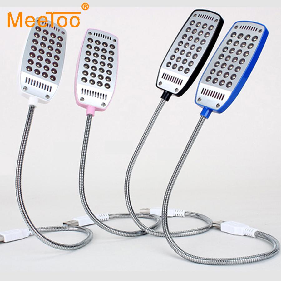 MeeToo 28 светодиодов лампа для чтения, светодиодная USB лампа для книг, ультра яркая гибкая 4 цвета для ноутбука, ПК, компьютера, 1 шт., Новое поступление