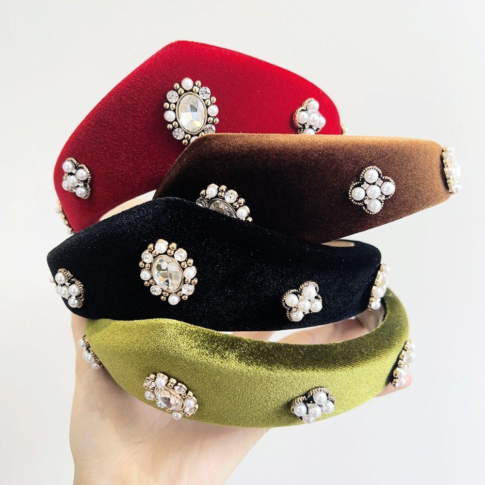 Elegant Velvet Triangle Headband British Vintage Hair Accessories Simple Crown Hair Hoop  Women