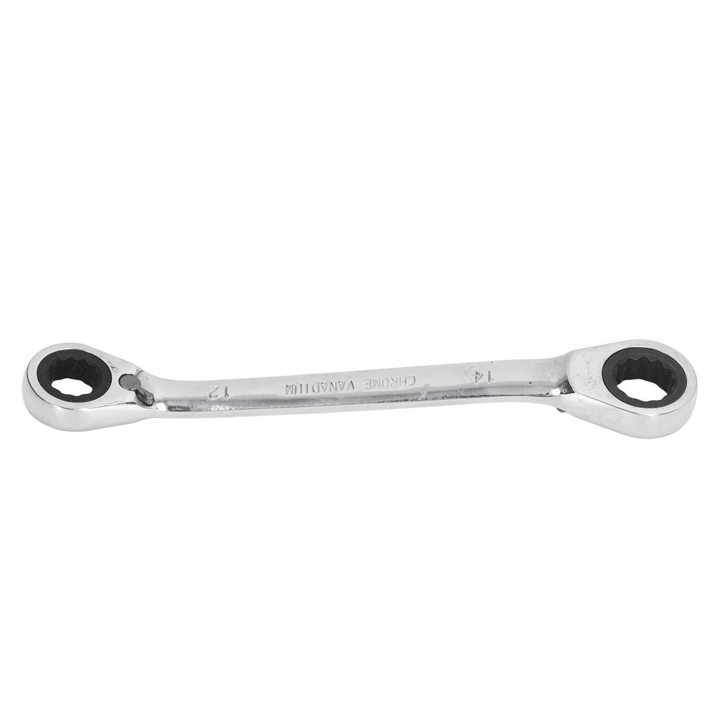 Double Box Ratcheting Wrench 12‑14mm 72 Tooth Chrome Vanadium Steel Double Ended Ratchet Wrench for
