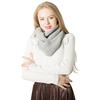 Ladies' Autumn And Winter Woolen Scarf With Gold Ingot Flower And Two Loop Ends, Knitted Scarf And Neck
