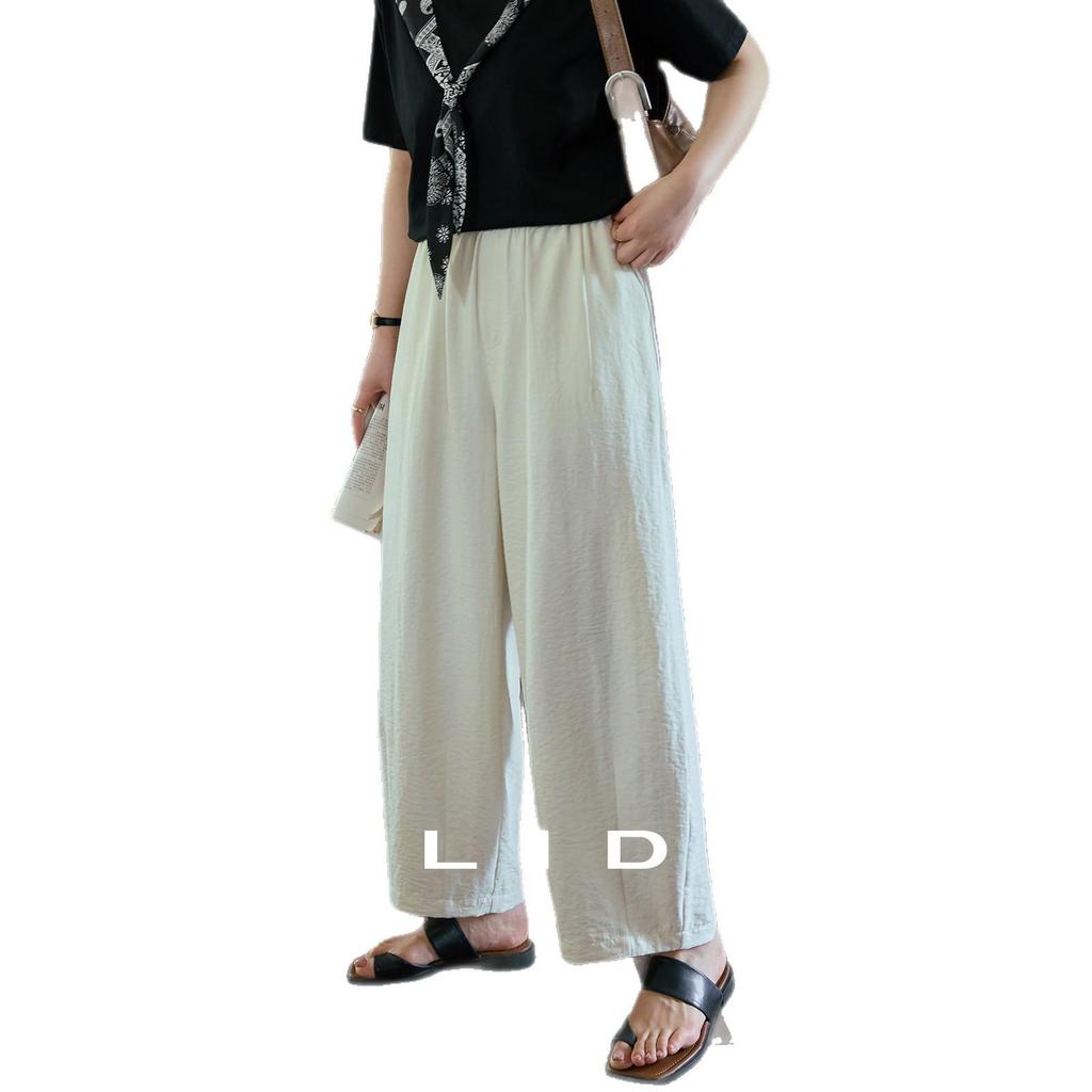 Xiao Li Plus Size Women's Milk Skin Balloon Pants: Easy-Care, Wrinkle-Resistant, Hip-Slimming Casual Summer Pants.