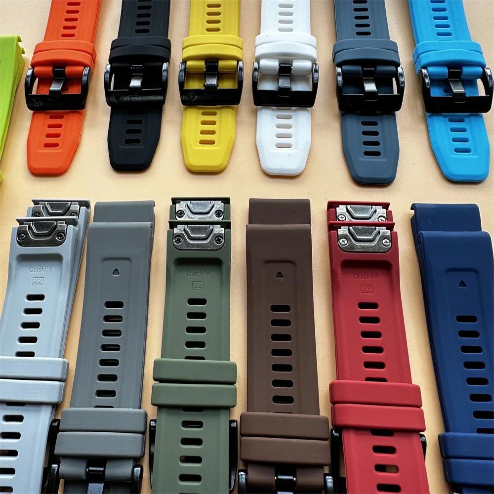 Силиконовый ремешок Quickfit 22 26 мм для часов Garmin Tactix 7 AMOLED Delta Bravo Ремешок для часов Quatix 7 7X 6 5 3 Ремешок для активного отдыха
