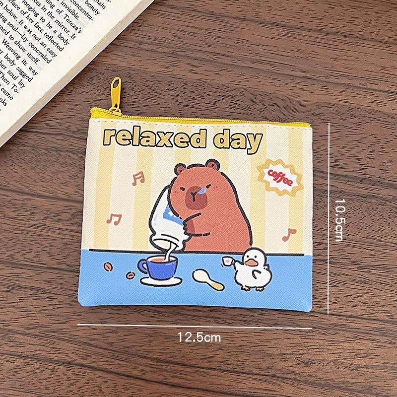 Мультяшный Капибара кошелек для монет милый кошелек портативный водонепроницаемый мини сумка для хранения помада ключ наушники органайзер для детей подарок