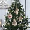 Christmas Linen Pendants Tree Decorations Small Printed Five-pointed Star Arrangement Party Props
