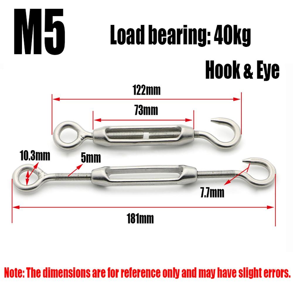 1 шт. крюки и проушины стяжка натяжитель троса M4/M5/M6/M8 304 нержавеющая сталь натяжное устройство линия регулируемая Oc Oo Cc тип