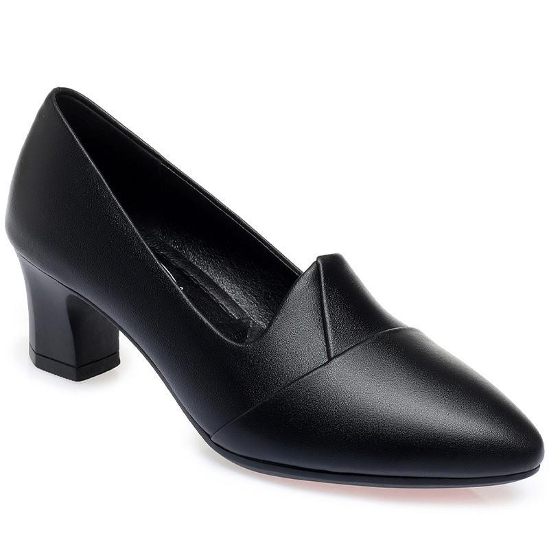 Модная женская крутая высококачественная легкая черная обувь-лодочки на высоком каблуке для офисной леди, классический комфорт, весенне-осенняя обувь из мягкой кожи