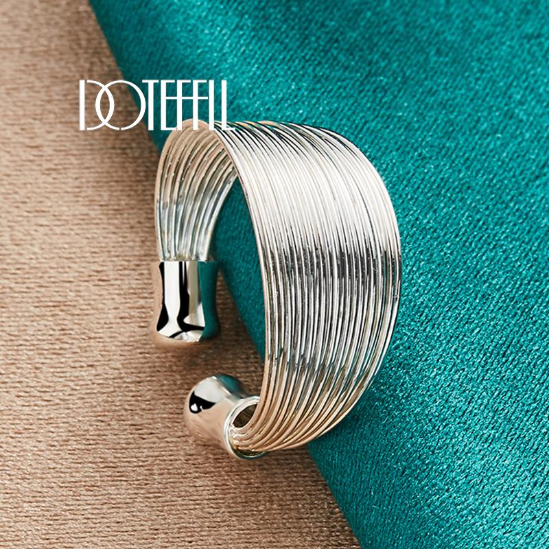 Кольцо из стерлингового серебра 925 пробы с несколькими линиями, модные свадебные украшения