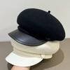 Women's Wool Felt Leather Brim Duckbill Cap - Autumn/Winter British Retro Beret
