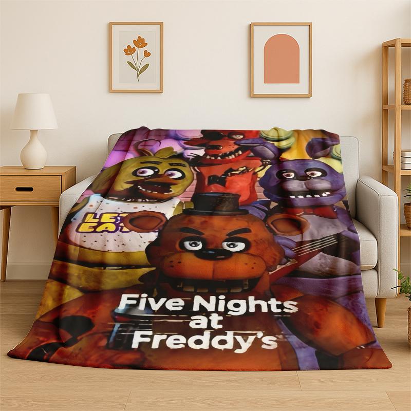 Классическое Хоррор-Одеяло F-FNAF Фредди Фланелевое Мягкое Теплое Плед для Спальни Гостиной Кровати Путешествий Кемпинга Пикника