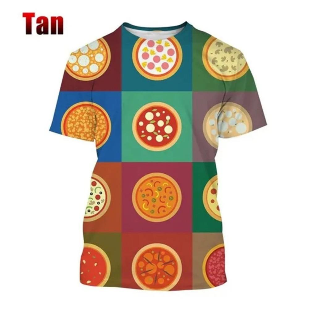 Funny Pizza 3D Printed T Shirts For Men Women Casual Delicious Food Graphic Short Sleeve Harajuku Streetwear Tops Tee Shirt