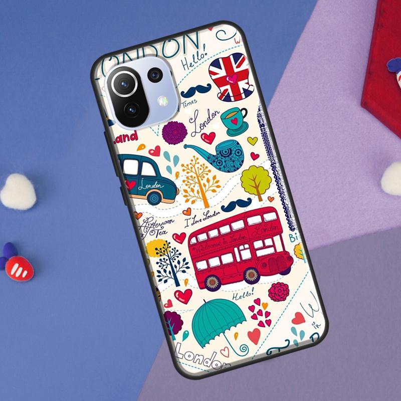 London Bus England Big Ben Cover For Xiaomi 13 14 Ultra 11T 12T 13T 14T Pro POCO X7 Pro X3 X5 F3 F5 F6 M6 X6 Pro Case
