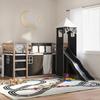 VidaXL Bunk Bed with Slide and Curtains White and Black 90x200 Cm 3284188