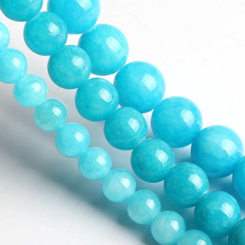 Круглые бусины из синего нефрита для изготовления ювелирных изделий, диаметр 6/8/10/12 мм, длина 15 дюймов.