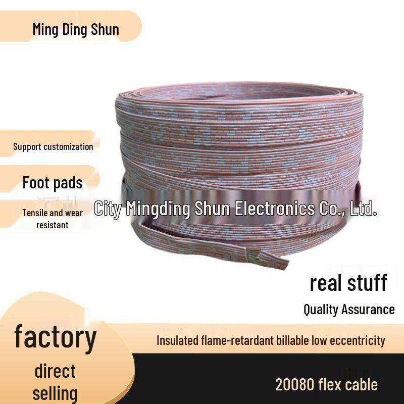 Extra Soft 28AWG Ribbon Cable, Orange/White, Double-Sided Blue/White, 16P-34P