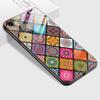 Tempered Glass Phone Case for iPhone Samsung Galaxy Infinix TPU Soft Edge Fashion Geometric Patterns Shockproof Cover