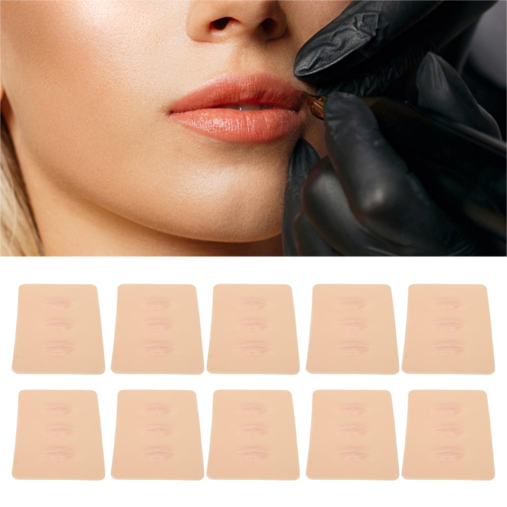 10 шт. 3D кожа для татуажа губ, мягкая силиконовая кожа для макияжа, микроблейдинг, практическая кожа для начинающих художников